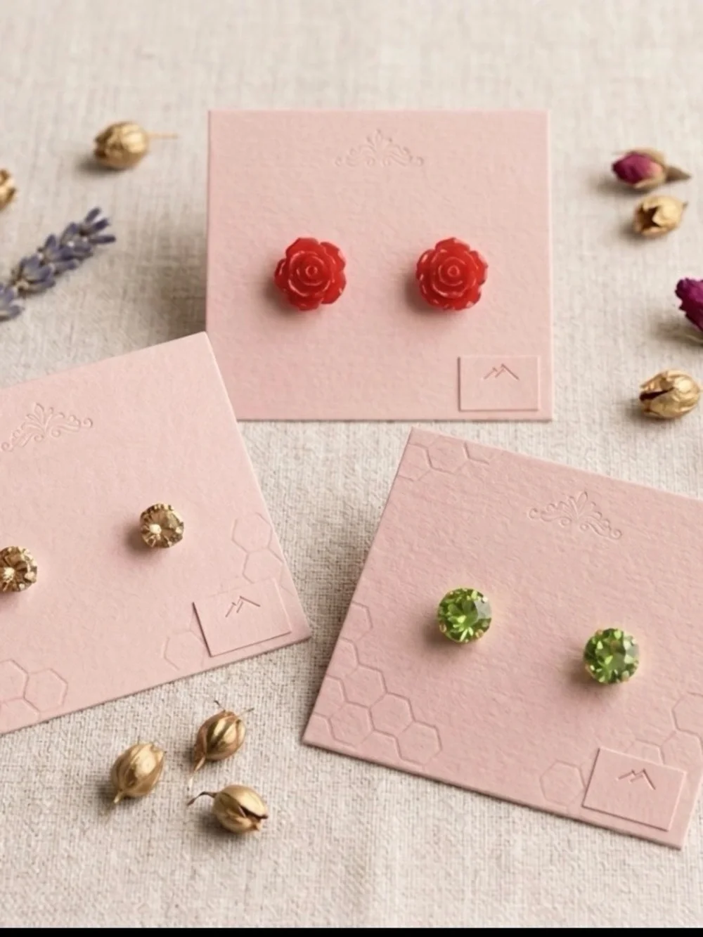 Handcrafted Red Rose Stud Earrings - Women Jewelry Earrings